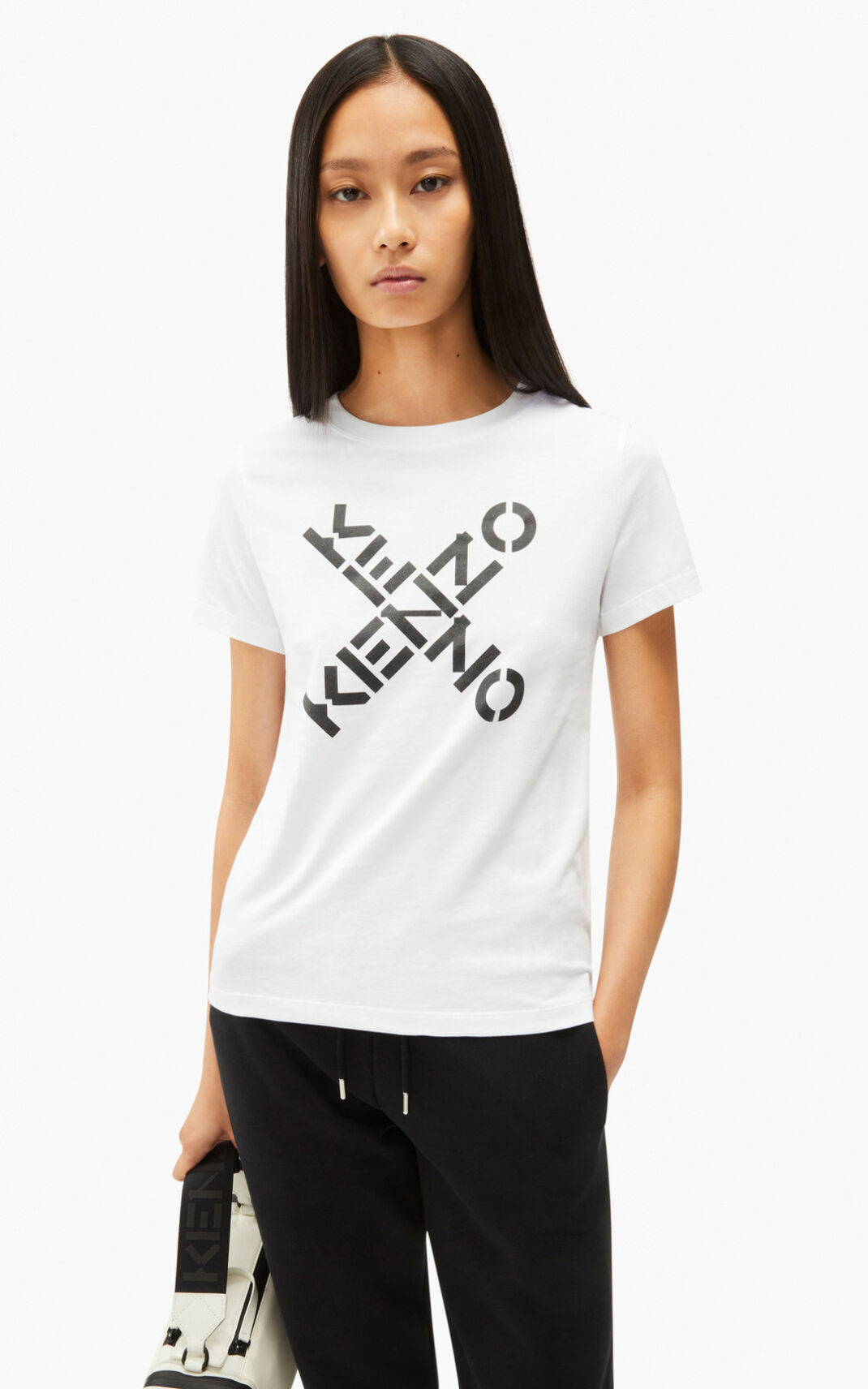 Camisetas Kenzo Sport Big X Mujer Blancas MBI296583